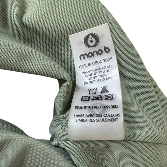 Mono B Newport Triangle Cut Out Back Performance Sports Bra Sage Green Small - Picture 5 of 8